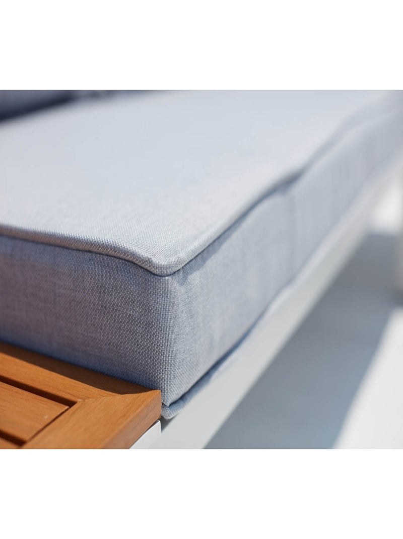 LOLEA Salon de jardin 4 places en aluminium et acier blanc et gris Blanc - Kiabi