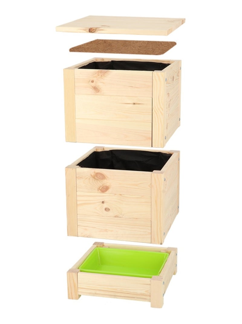 Lombricomposteur en bois naturel Beige - Kiabi