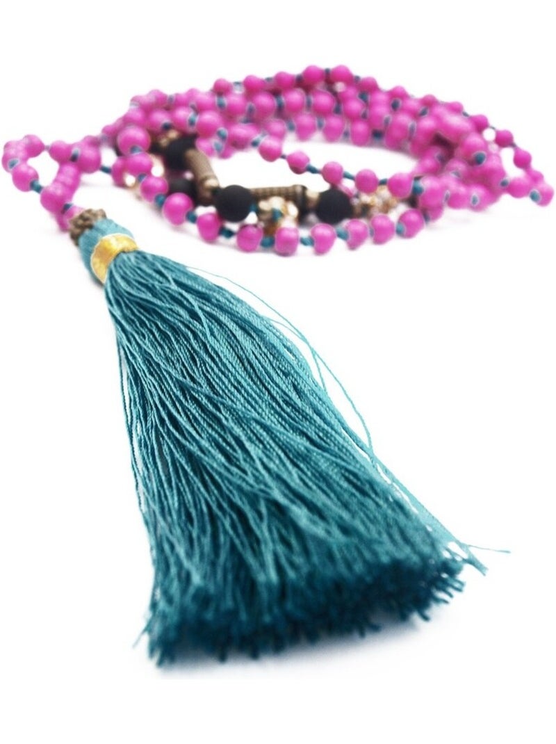 Long collier Rose fushia - Kiabi