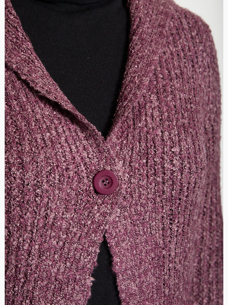 Long gilet à capuche - Afibel Prune - Kiabi