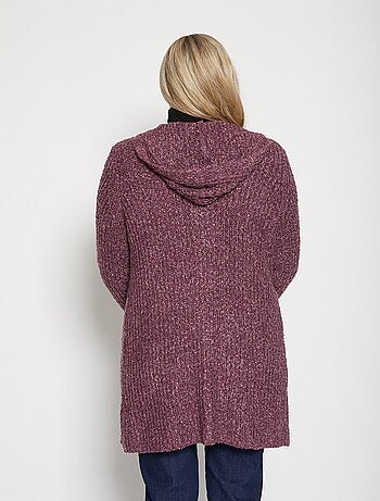 Long gilet à capuche