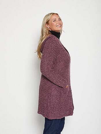 Long gilet à capuche