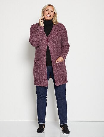 Long gilet à capuche