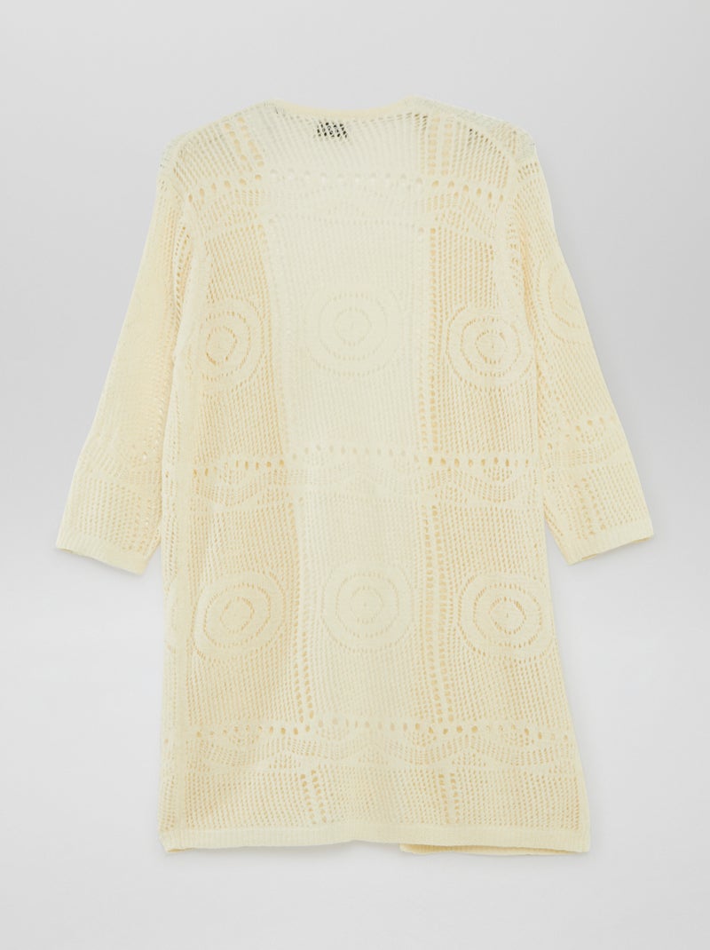 Long kimono en tricot 'JDY' BLANC - Kiabi