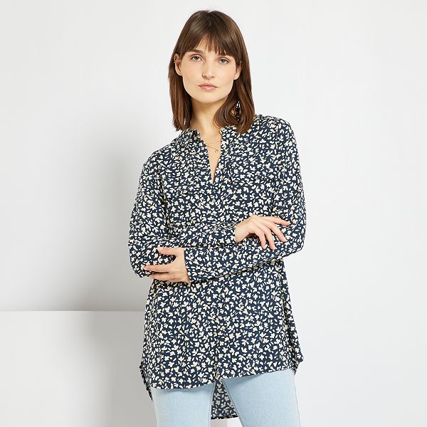 Chemise longue cintrée bleu ciel - 562312B54A06 | Pimkie