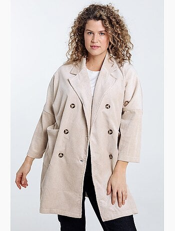 Longue veste en velours unie