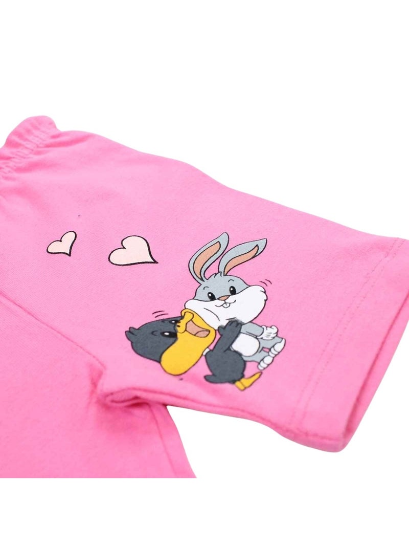 Looney Tunes - Ensemble T-shirt et Legging bébé Fille Bugs Bunny Rose - Kiabi