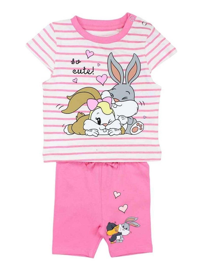 Looney Tunes - Ensemble ​​T-shirt legging Imprimé Bugs Bunny Rose - Kiabi