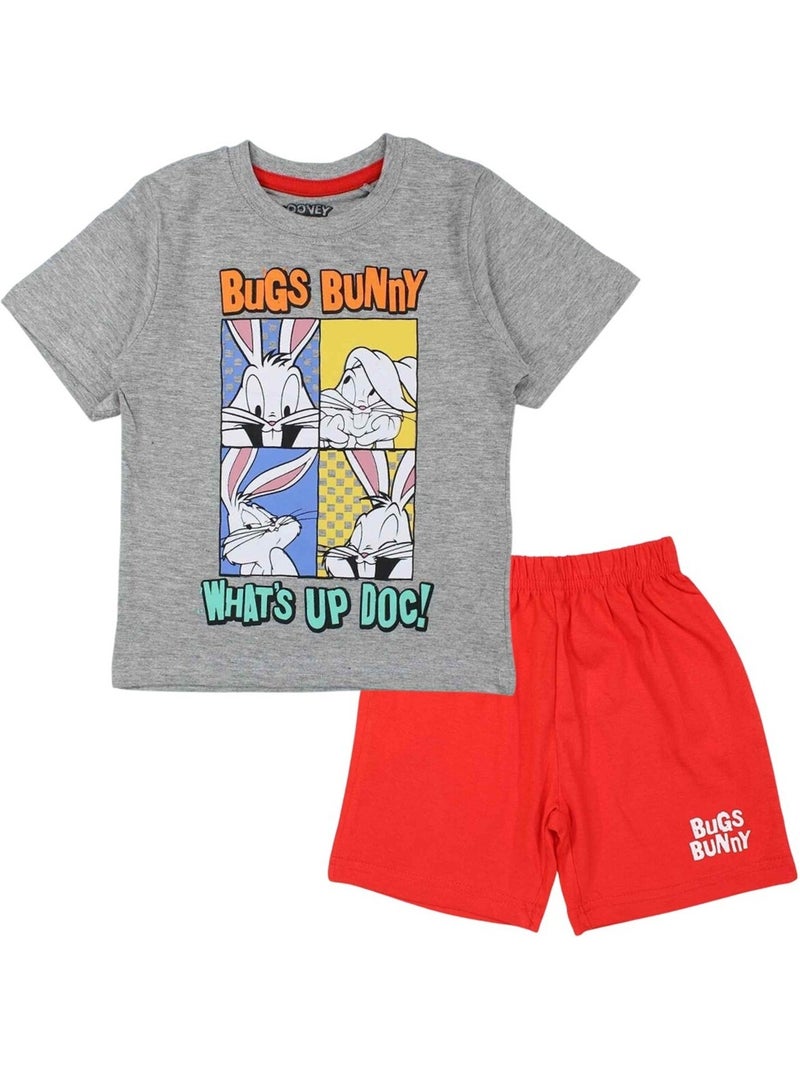 Looney Tunes - Ensemble ​​T-shirt short Imprimé Bugs Bunny Gris - Kiabi