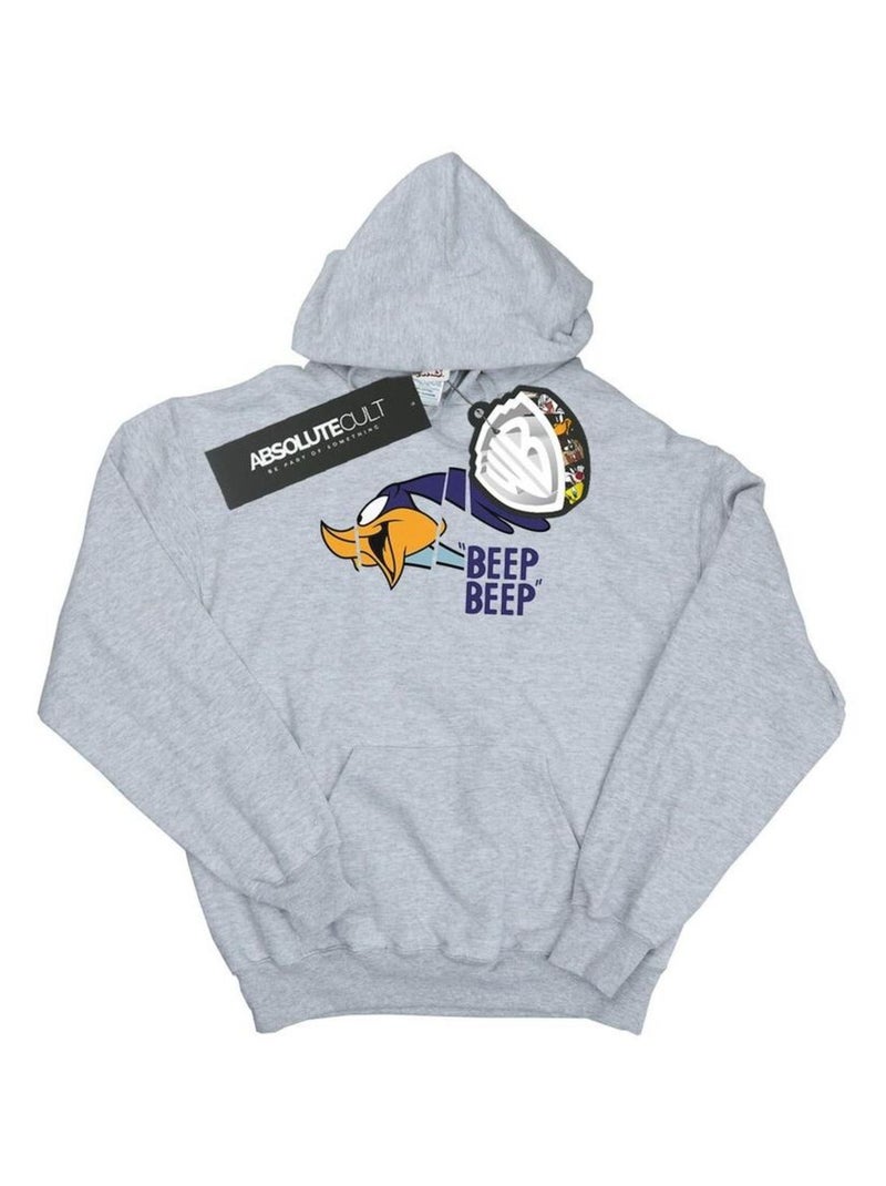 Looney Tunes - Sweat à capuche BEEP BEEP Gris chiné - Kiabi