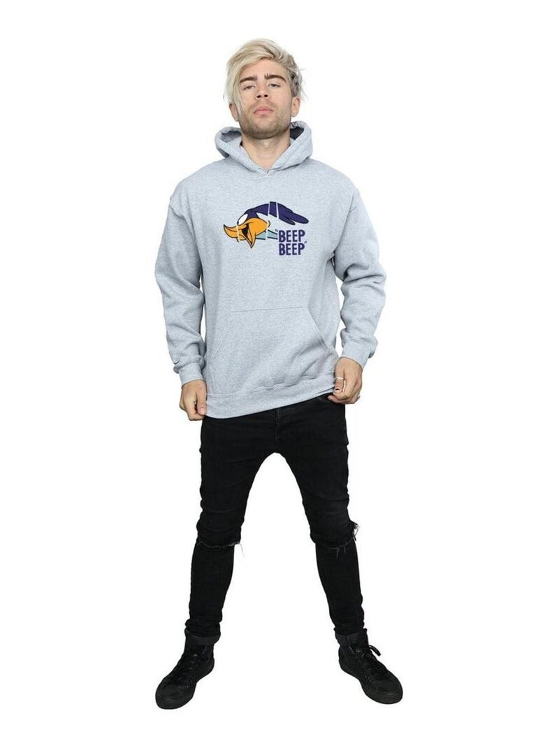 Looney Tunes - Sweat à capuche BEEP BEEP Gris chiné - Kiabi
