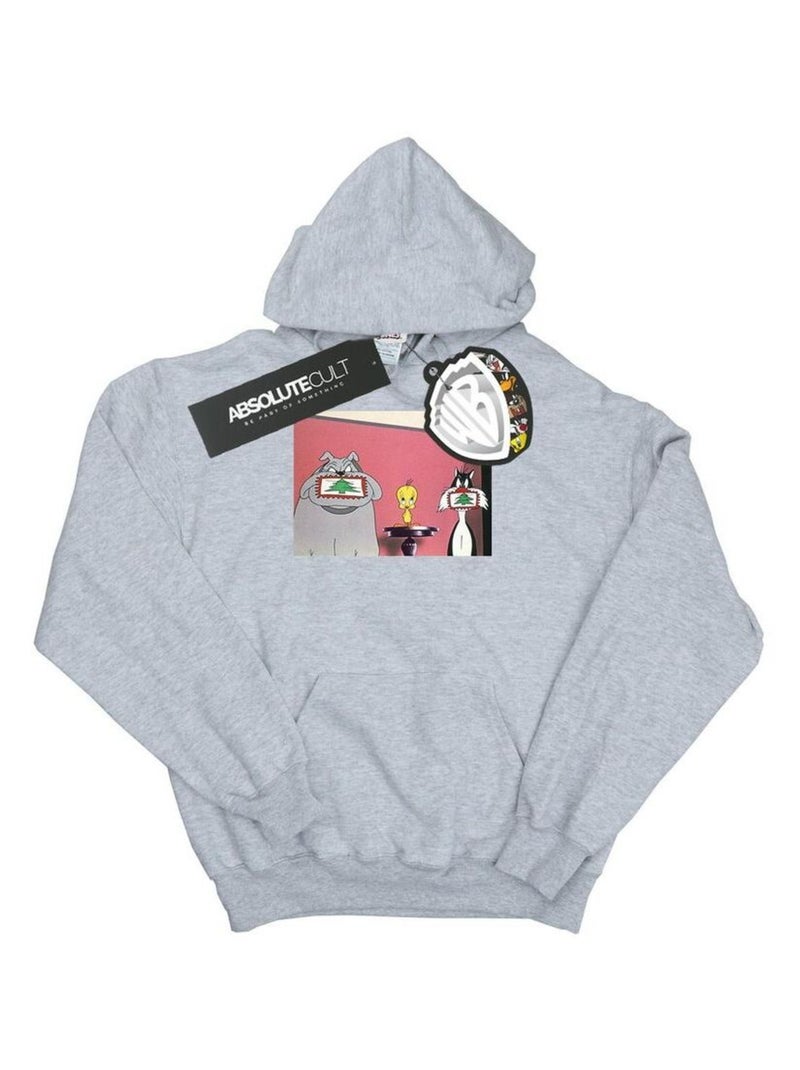 Looney Tunes - Sweat à capuche Gris chiné - Kiabi