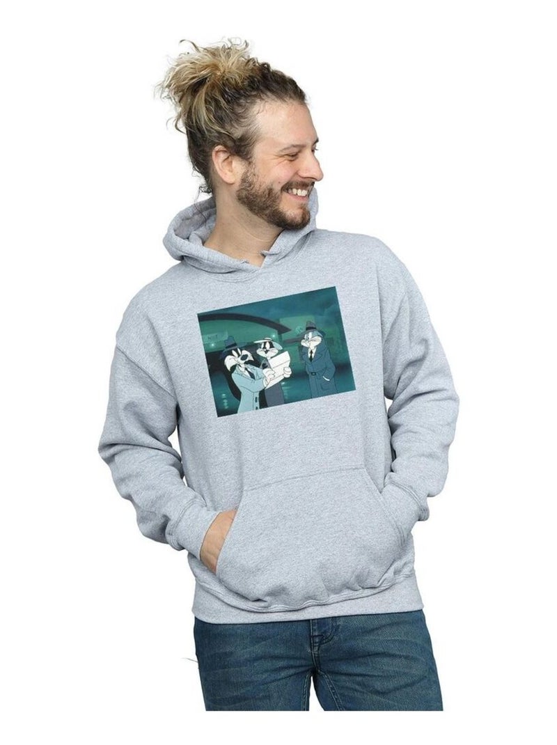 Looney Tunes - Sweat à capuche Gris chiné - Kiabi