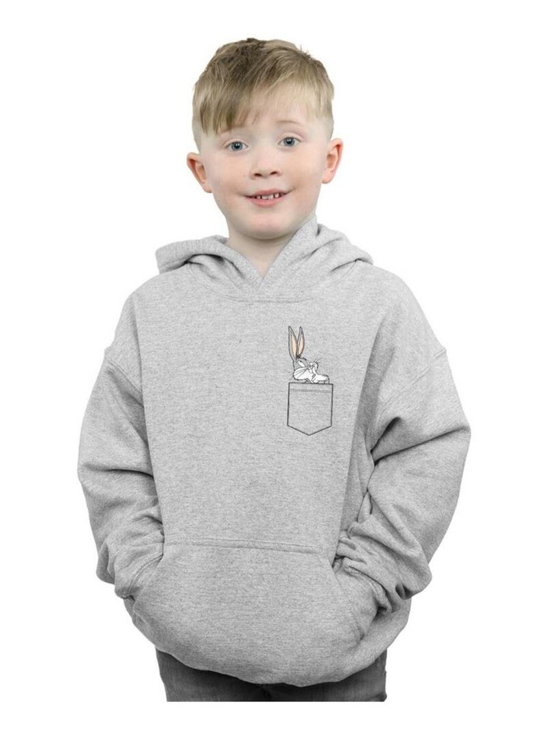 Looney Tunes - Sweat à capuche Gris chiné - Kiabi