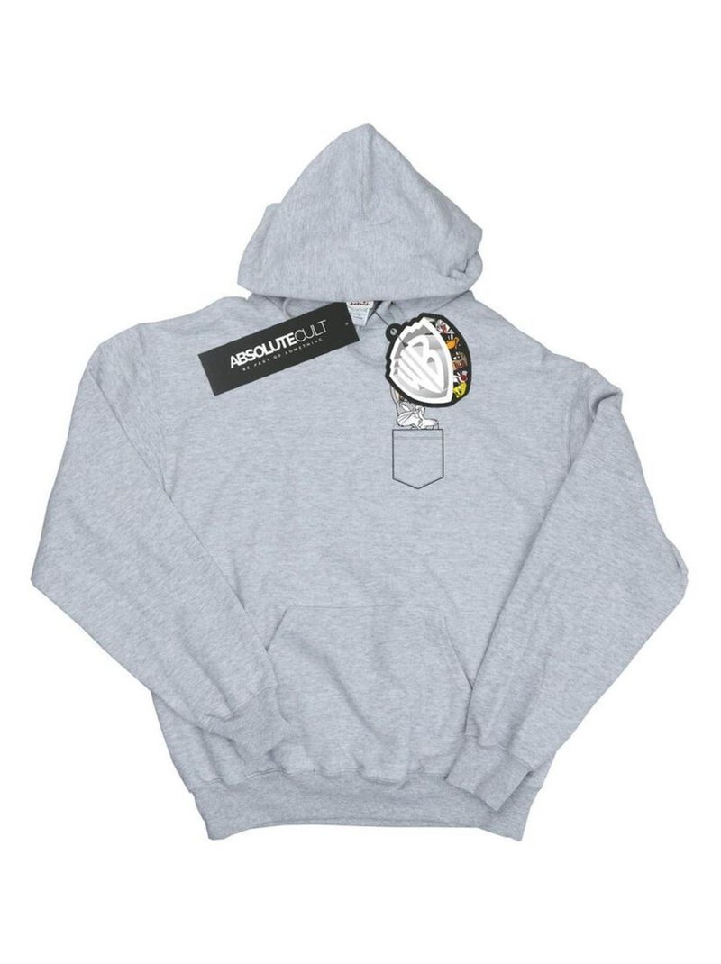 Looney Tunes - Sweat à capuche Gris chiné - Kiabi