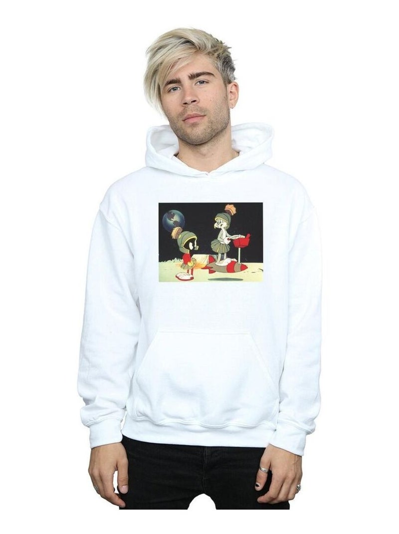 Looney Tunes - Sweat à capuche SPACED Blanc - Kiabi