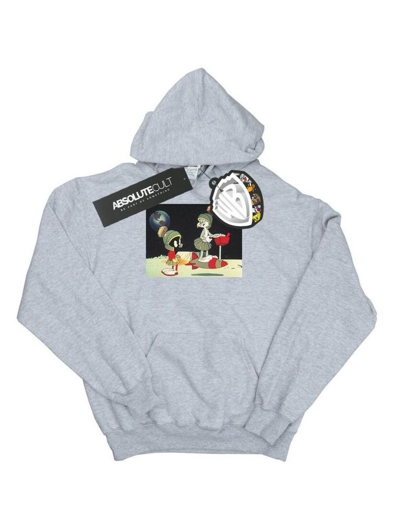 Looney Tunes - Sweat à capuche SPACED Gris chiné - Kiabi