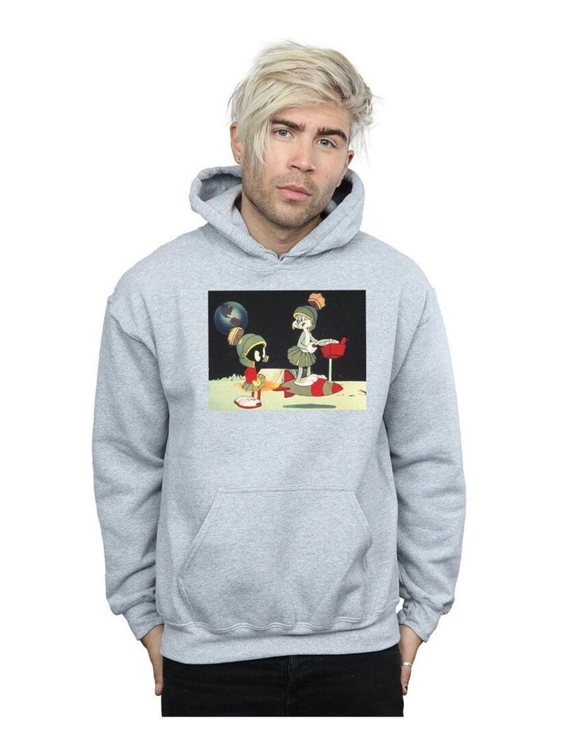Looney Tunes - Sweat à capuche SPACED Gris chiné - Kiabi