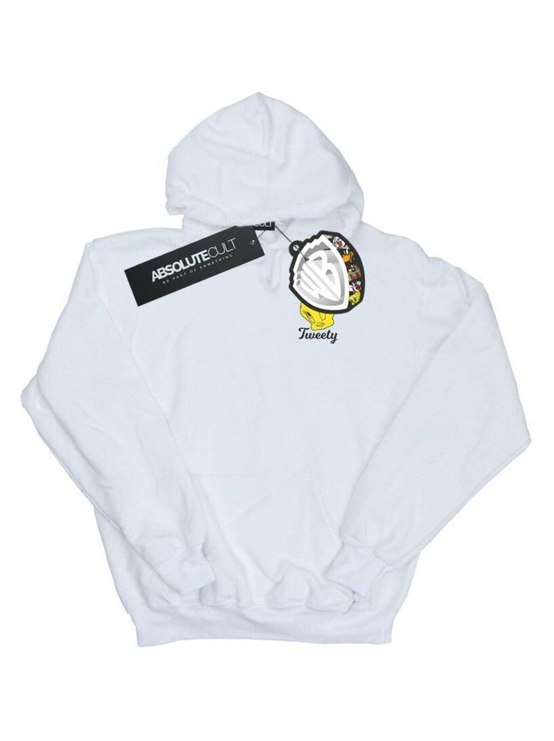 Looney Tunes - Sweat à capuche TWEETY PIE HEAD Blanc - Kiabi