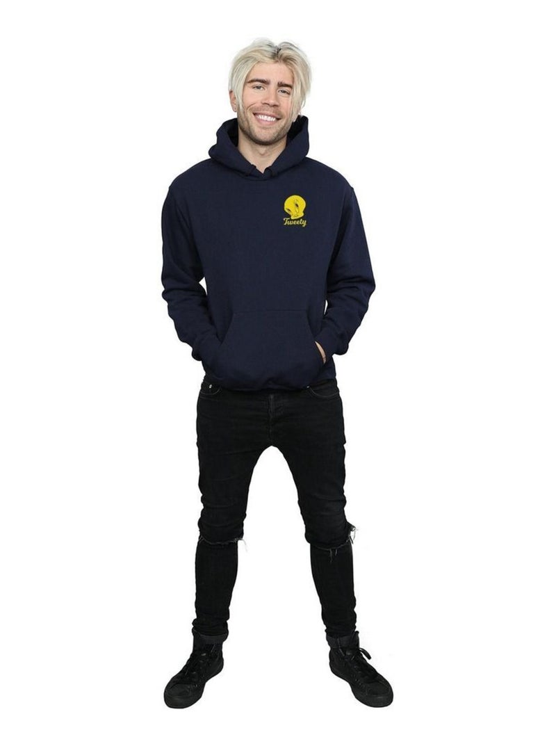 Looney Tunes - Sweat à capuche TWEETY PIE HEAD Bleu marine - Kiabi
