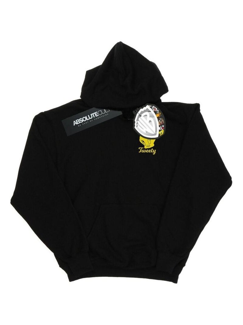Looney Tunes - Sweat à capuche TWEETY PIE HEAD Noir - Kiabi