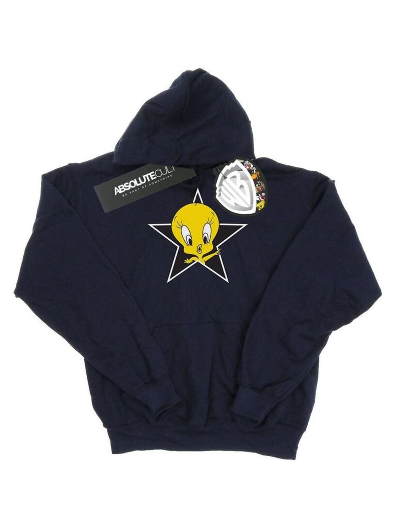 Looney Tunes - Sweat à capuche TWEETY PIE STAR Bleu marine - Kiabi