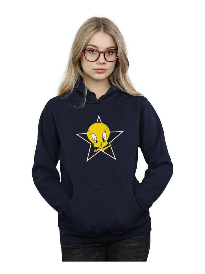 Looney Tunes - Sweat à capuche TWEETY PIE STAR Bleu marine - Kiabi
