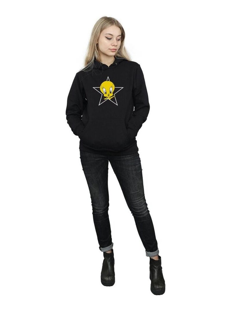 Looney Tunes - Sweat à capuche TWEETY PIE STAR Noir - Kiabi