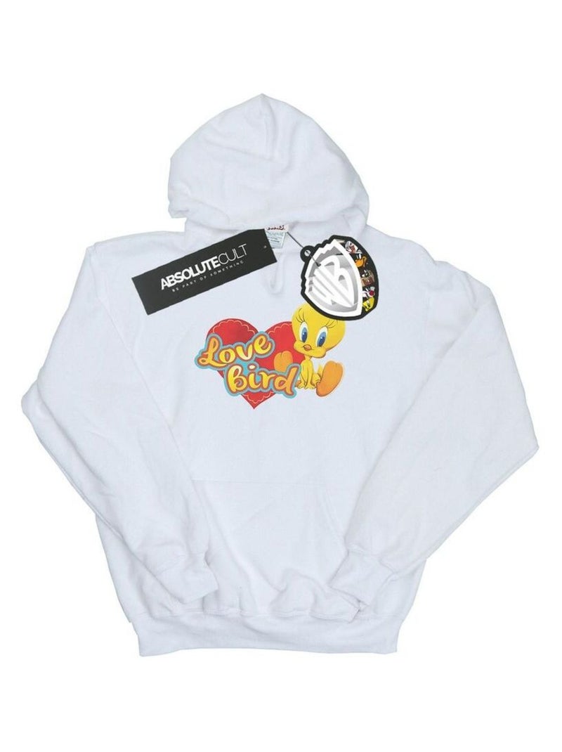 Looney Tunes - Sweat à capuche TWEETY PIE VALENTINE'S DAY LOVE BIRD Blanc - Kiabi