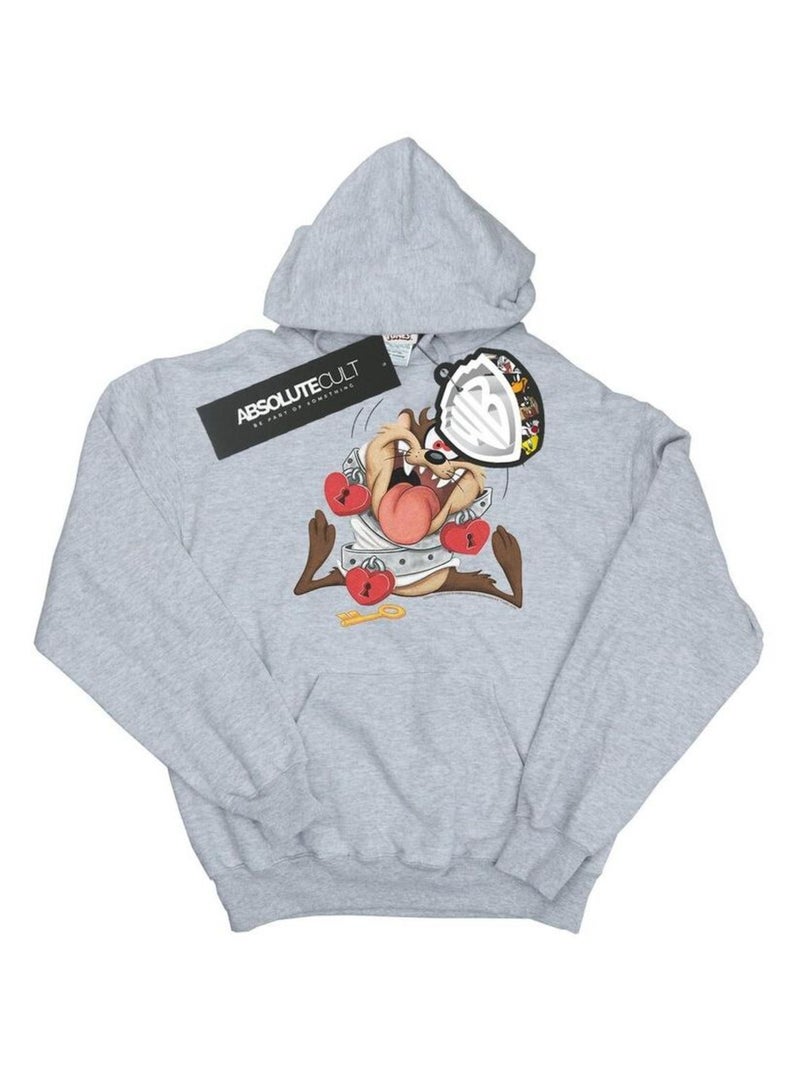 Looney Tunes - Sweat à capuche VALENTINE'S DAY MADLY IN LOVE Gris chiné - Kiabi