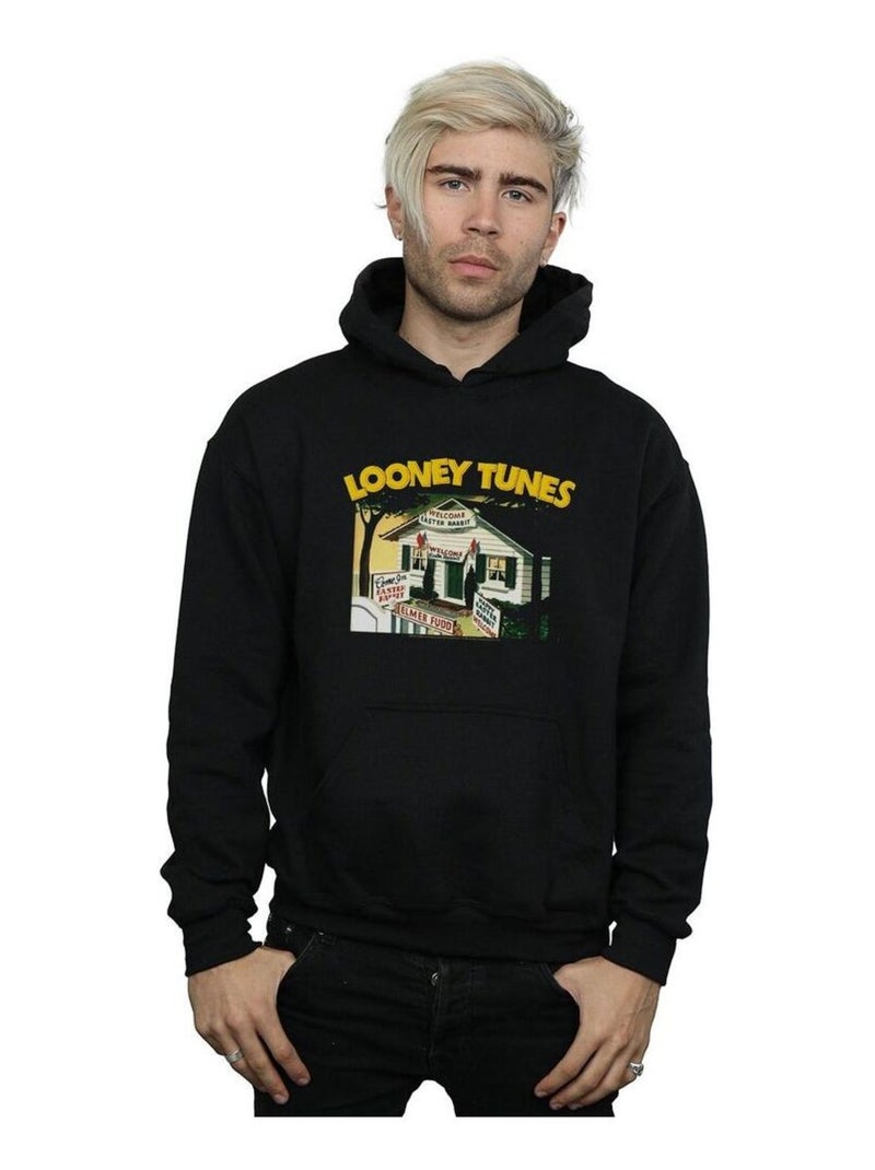 Looney Tunes - Sweat à capuche WELCOME Noir - Kiabi
