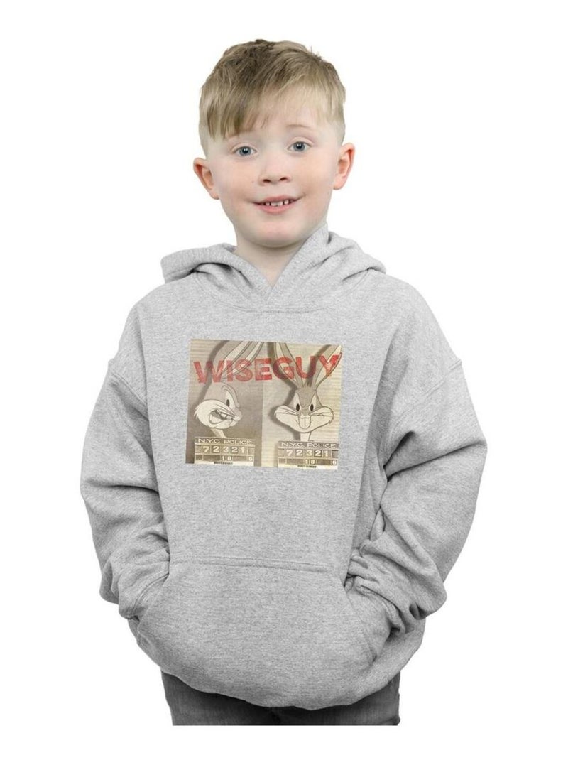 Looney Tunes - Sweat à capuche WISE GUY Gris chiné - Kiabi