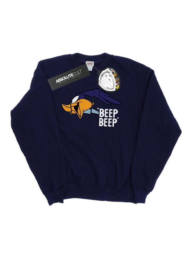 Looney Tunes - Sweat BEEP BEEP (Bip Bip) Bleu marine - Kiabi