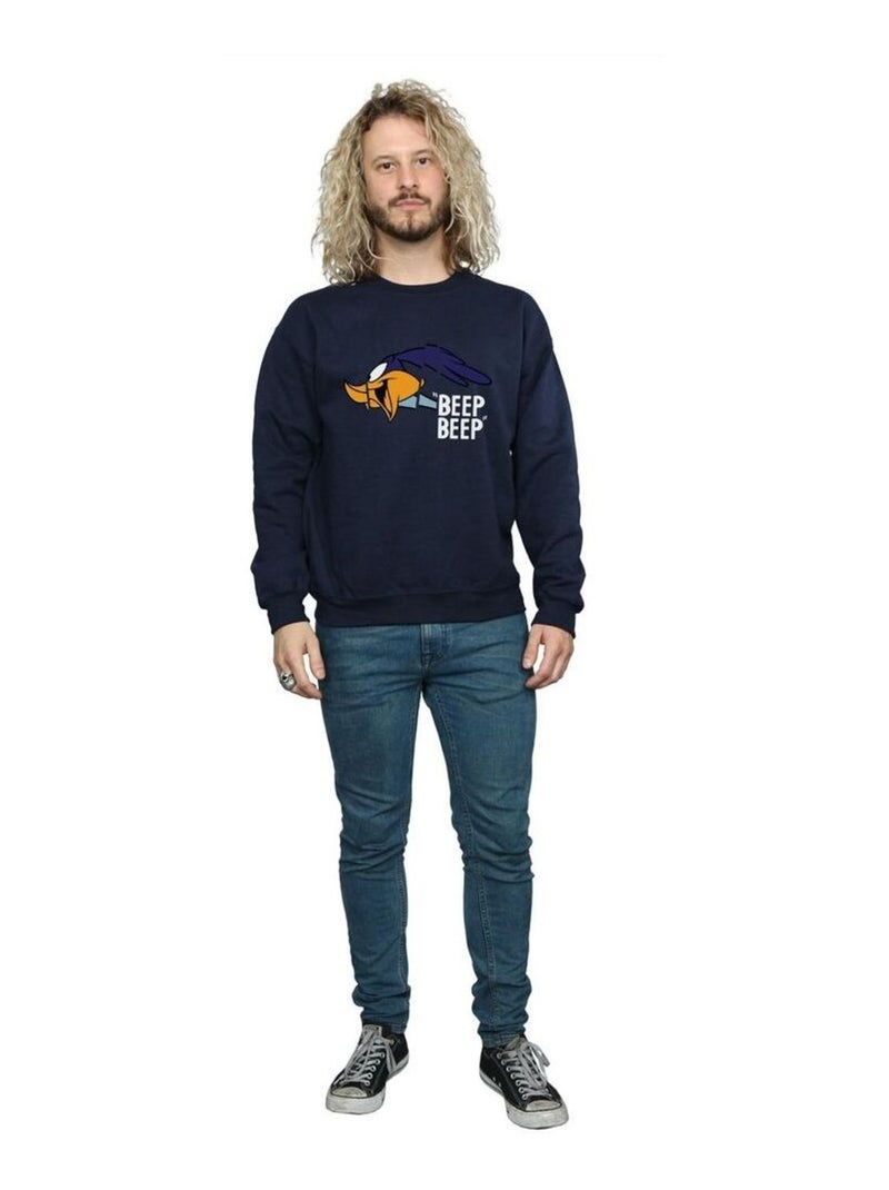 Looney Tunes - Sweat BEEP BEEP (Bip Bip) Bleu marine - Kiabi