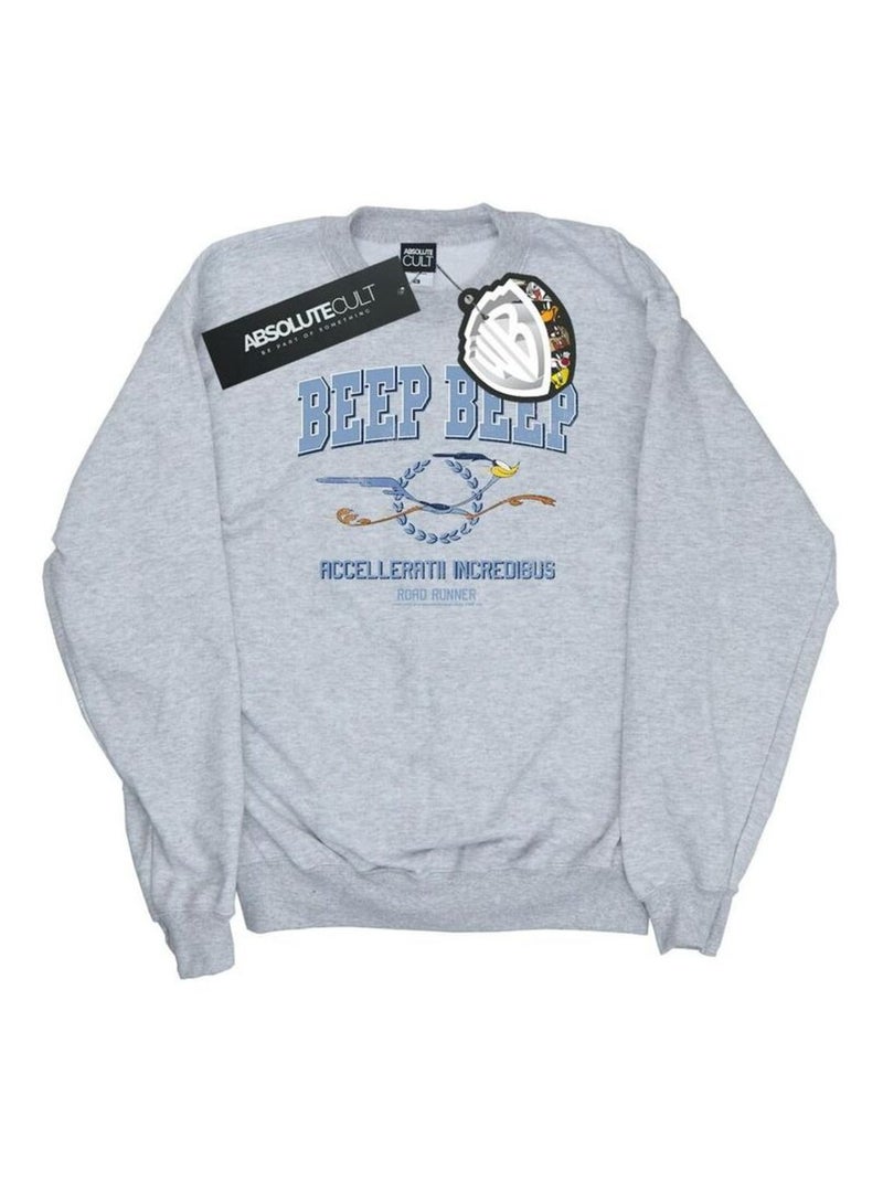 Looney Tunes - Sweat BEEP BEEP Gris chiné - Kiabi
