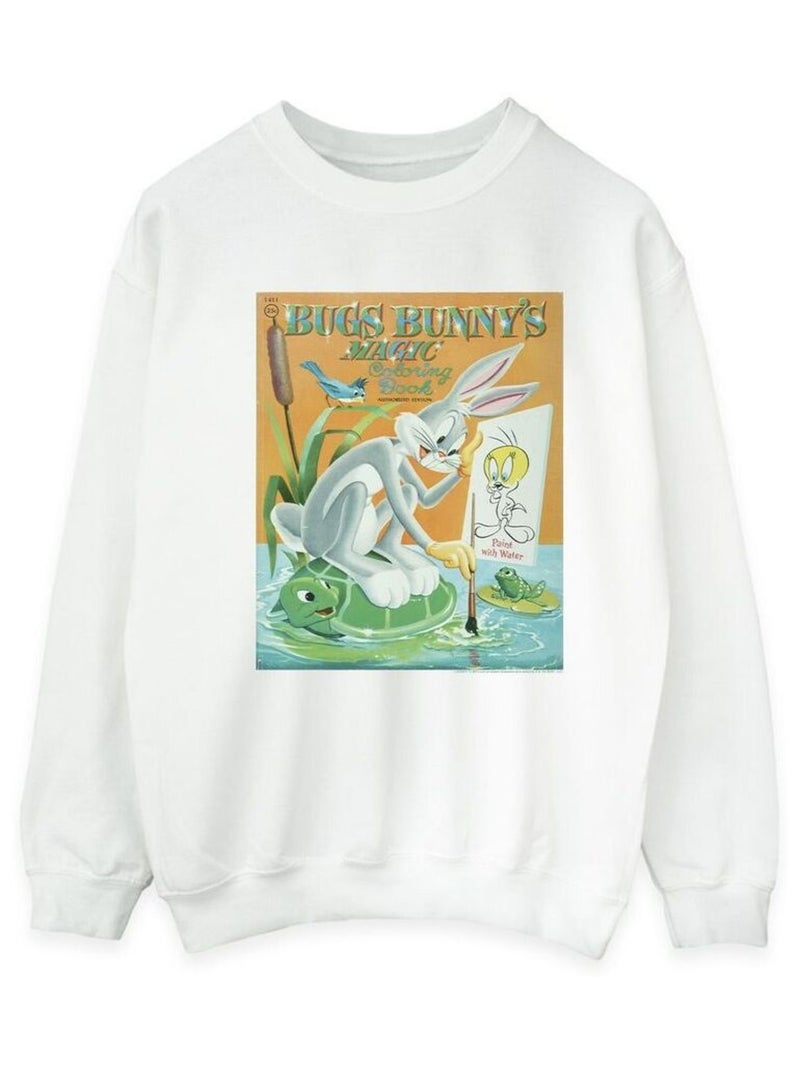 Looney Tunes - Sweat BUGS BUNNY COLOURING BOOK Blanc - Kiabi