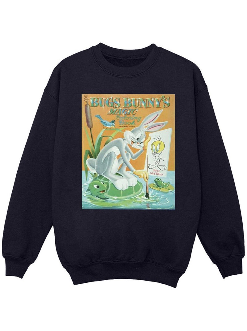 Looney Tunes - Sweat BUGS BUNNY COLOURING BOOK Bleu marine - Kiabi
