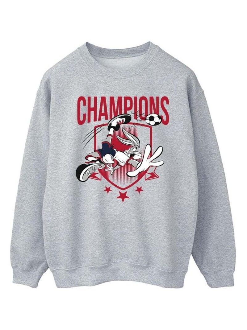 Looney Tunes - Sweat CHAMPIONS Gris chiné - Kiabi