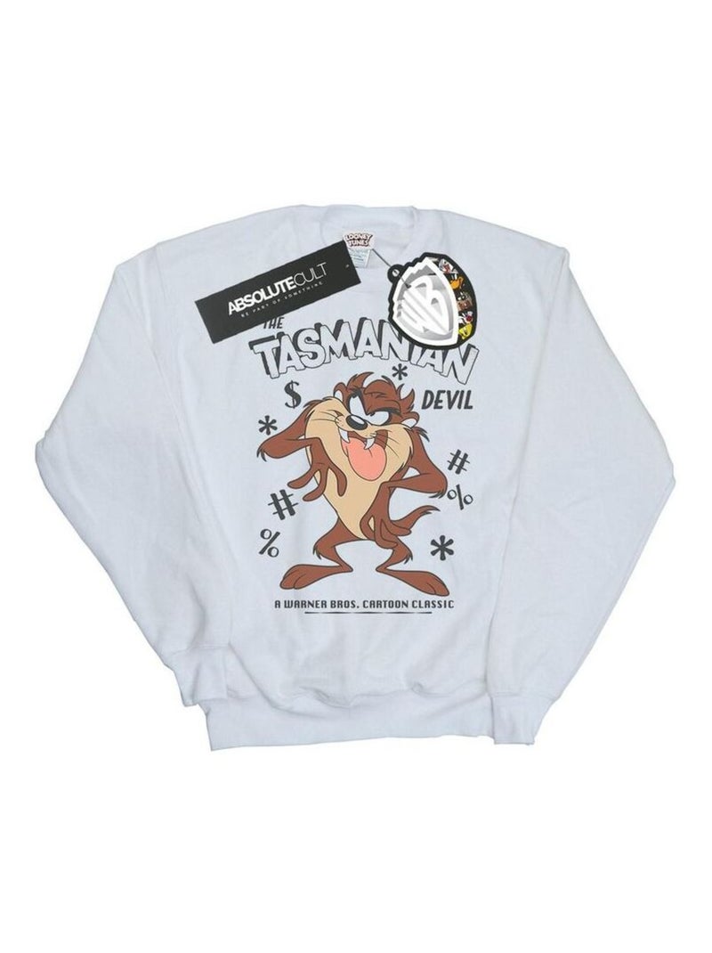 Looney Tunes - Sweat (Diable de Tasmanie) Blanc - Kiabi