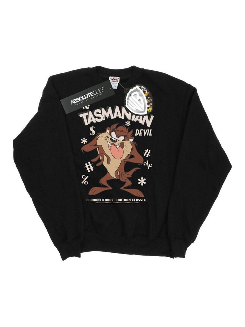 Looney Tunes - Sweat (Diable de Tasmanie) Noir - Kiabi