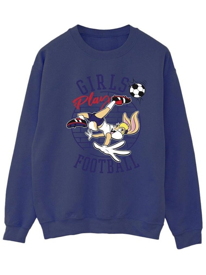 Looney Tunes - Sweat GIRLS PLAY FOOTBALL Bleu marine - Kiabi