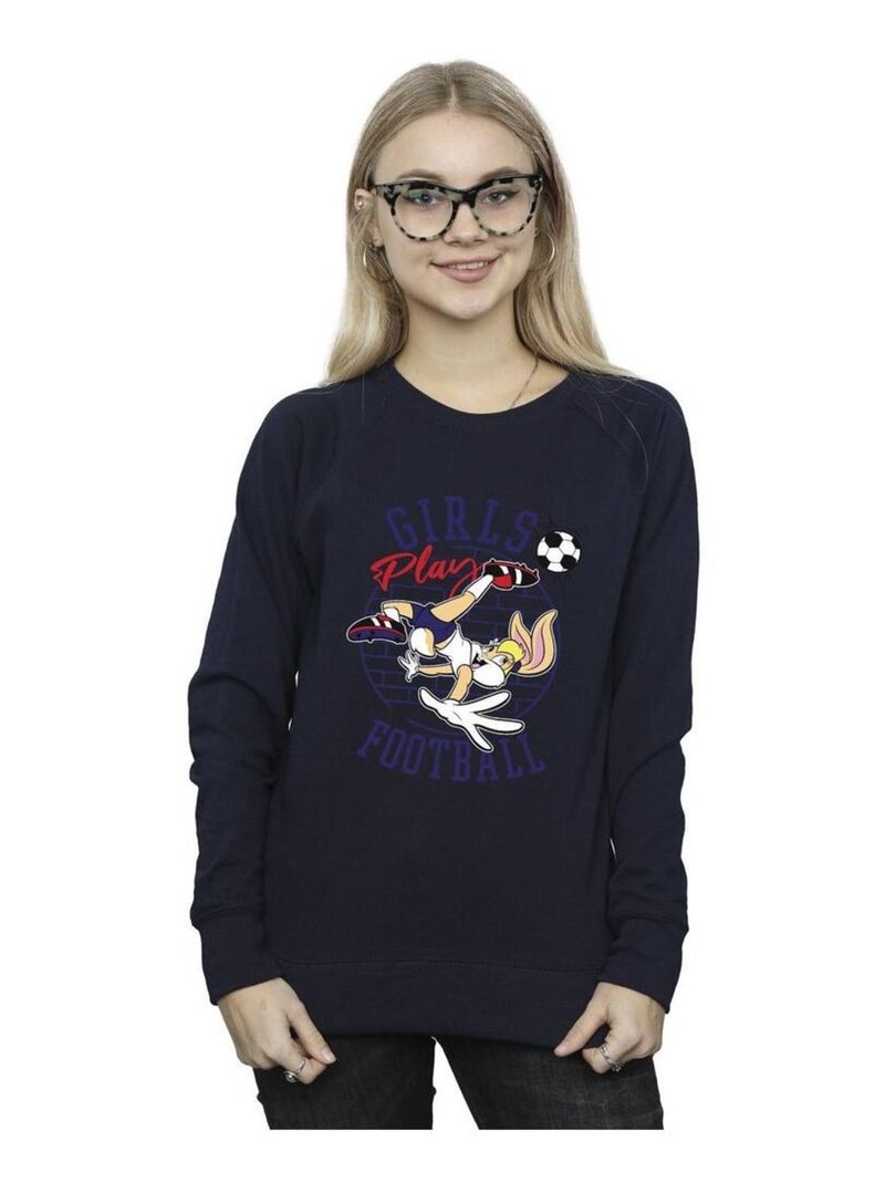 Looney Tunes - Sweat GIRLS PLAY FOOTBALL Bleu marine - Kiabi