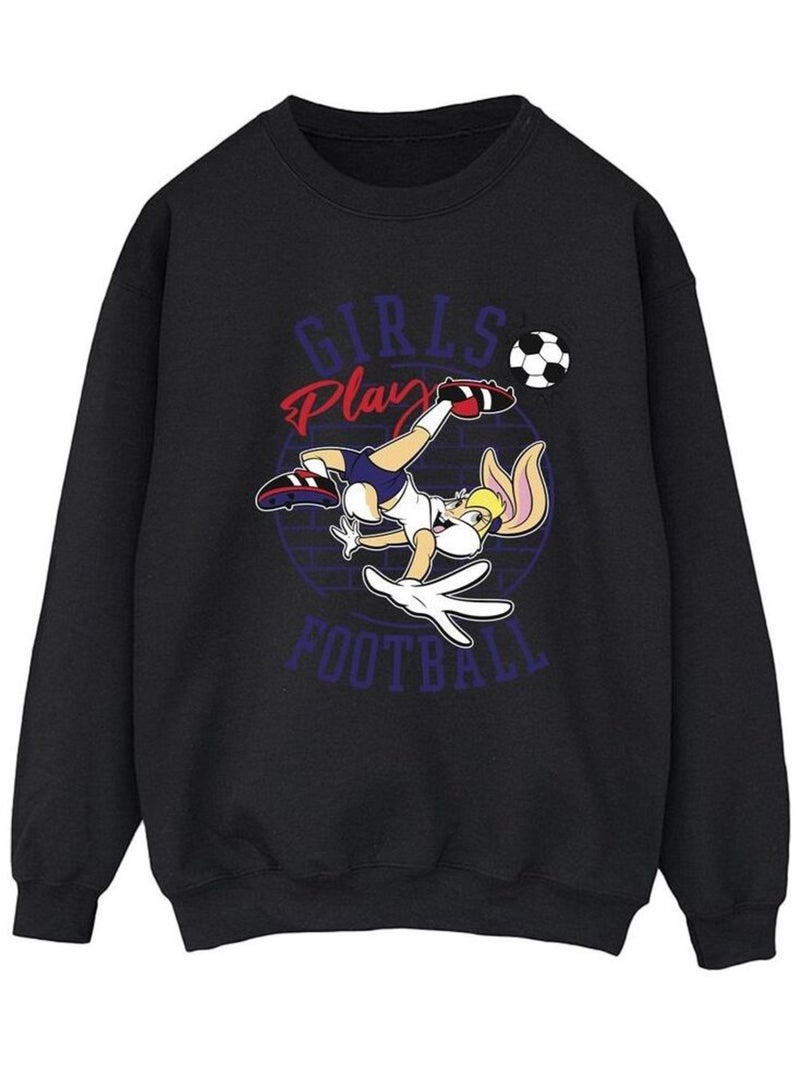 Looney Tunes - Sweat GIRLS PLAY FOOTBALL Noir - Kiabi
