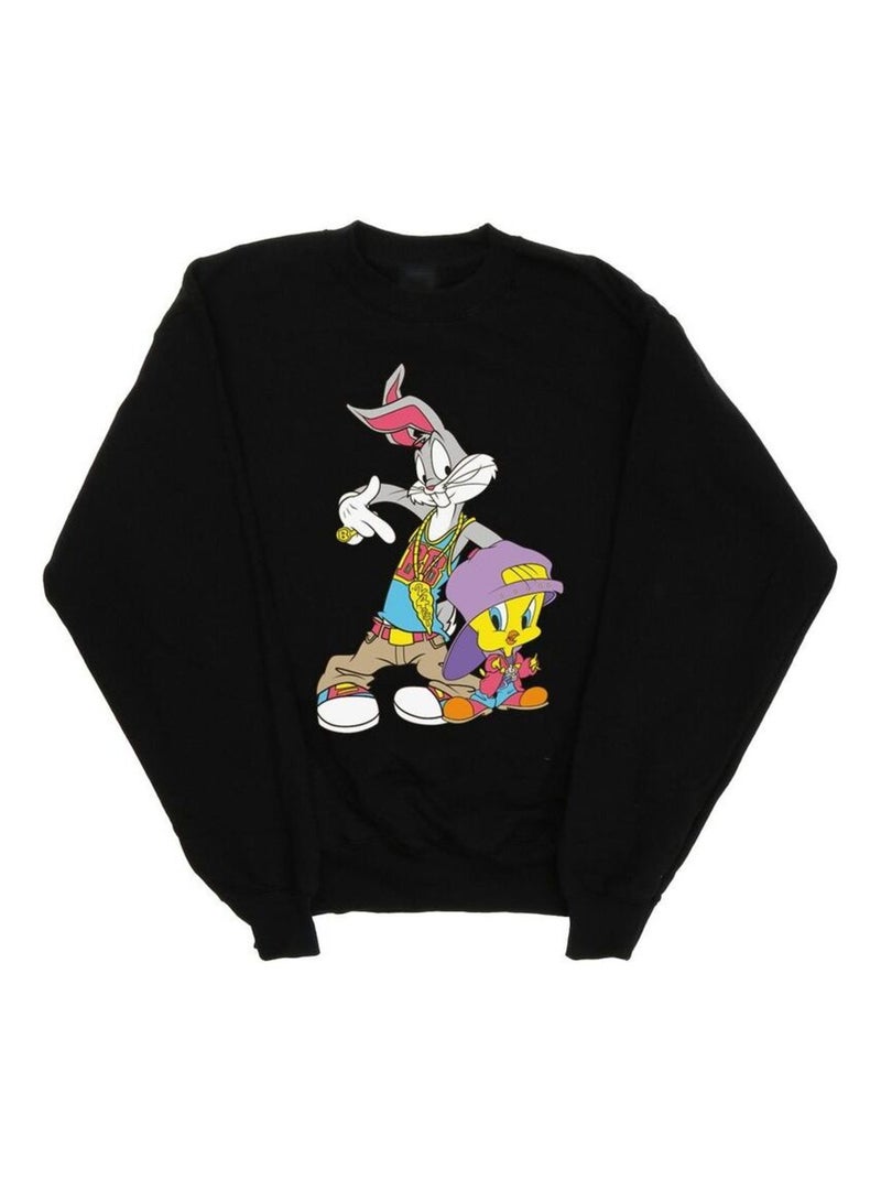 Looney Tunes - Sweat HIP HOP Noir - Kiabi