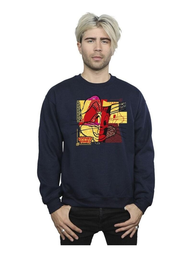 Looney Tunes - Sweat RABBIT NEW YEAR Bleu marine - Kiabi