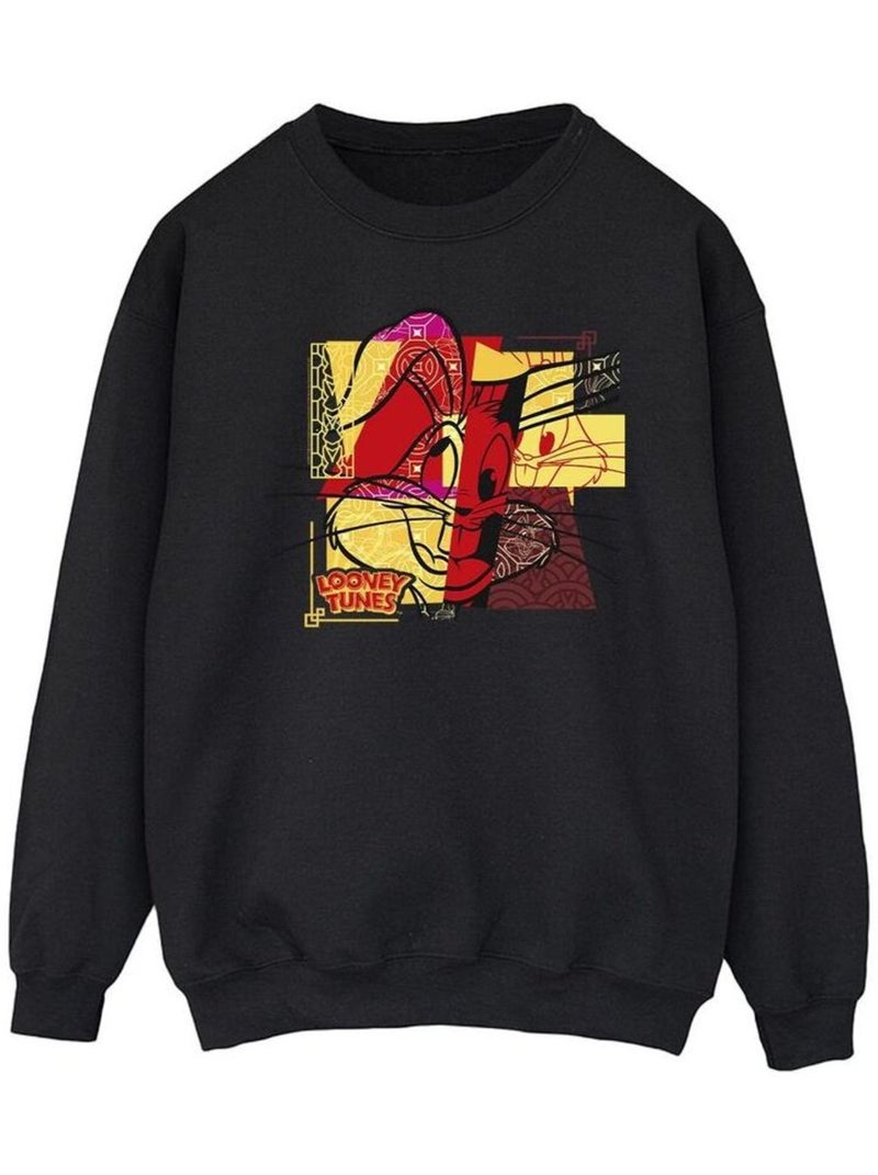 Looney Tunes - Sweat RABBIT NEW YEAR Noir - Kiabi