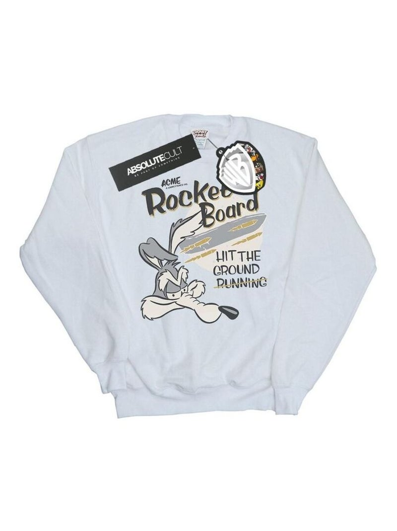 Looney Tunes - Sweat ROCKET BOARD Blanc - Kiabi