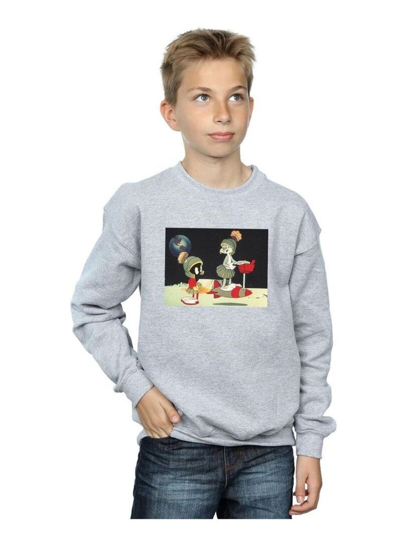 Looney Tunes - Sweat SPACED Gris chiné - Kiabi