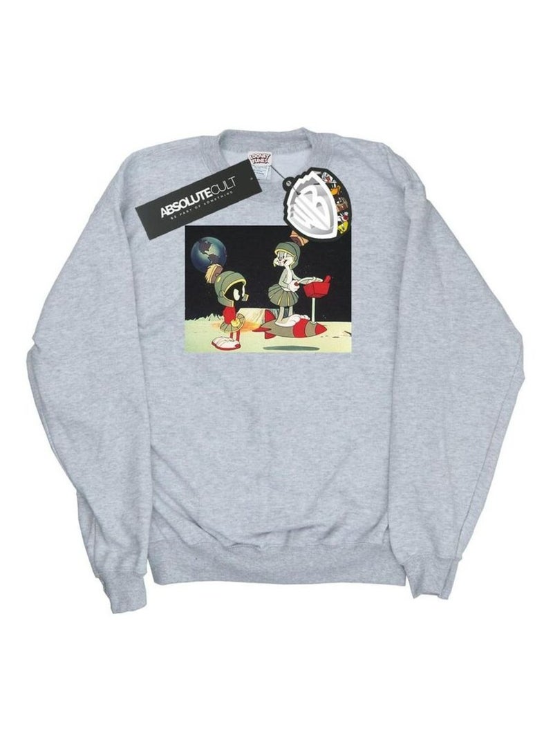 Looney Tunes - Sweat SPACED Gris chiné - Kiabi