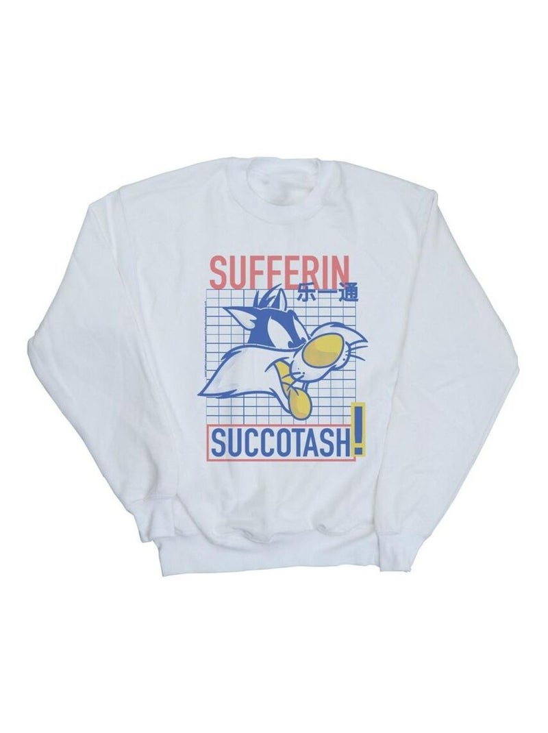 Looney Tunes - Sweat SUFFERIN SUCCOTASH Blanc - Kiabi